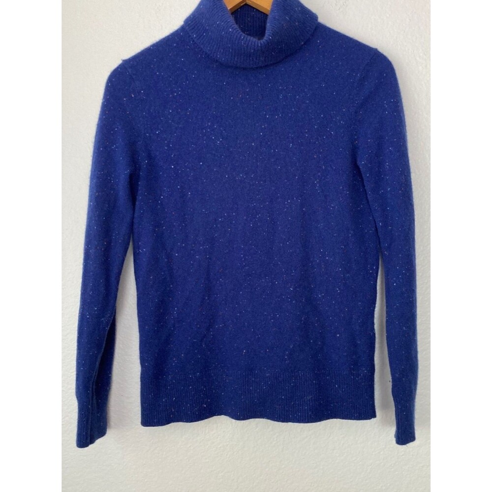 Lands' End 100% Cashmere Knit Pullover Turtleneck Sweater Long Sleeve XS